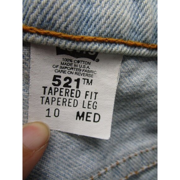 VINTAGE Levis 521 Jeans 10 Mom Tapered Leg Red Tab Logo 90s Preppy - Picture 9 of 12